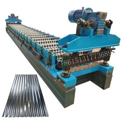 China Building Material Shops Metal Steel Zinc Corrugated Corrugated Sheet Metal Roof Panel Roll Forming Machine for sale