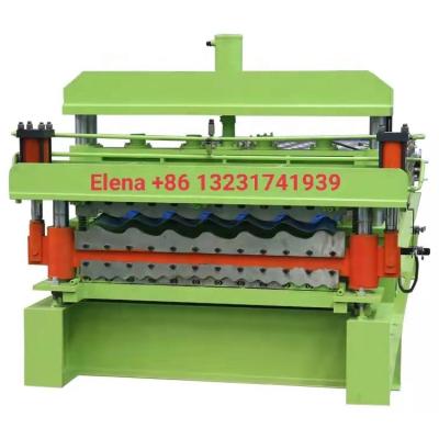 China Hotels 1220 Mm Glazed Tile Corrugated Tile Roofing Sheet Double Layer Roll Forming Machine for sale