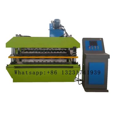 China Hotels Corrugated IBR Tile Making Machine Double Layer Roll Forming Machine For Africa Market for sale