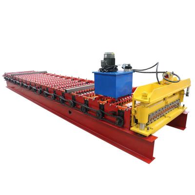 China Building Construction Steel Metal Roof Trapezoidal And Corrugated Iron Roofing Sheet Tile Making Roll Forming Machine for sale