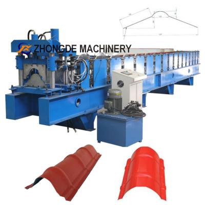 China Building Material Shops Metal Steel Roofing Ridge Cap Roll Forming Machine Ridge Cap Machine for sale