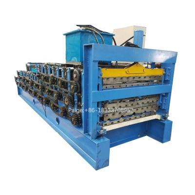 China Building Material Shops Hot Sale Color High Quality Triple Three Layer Steel Designs Steel Sheet Roll Forming Machine Popular In Africa for sale