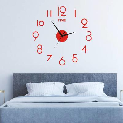 China Creative Decorative Clock Hand Wall Clock DIY Stickers 3D Wall Watch American Style Wall Watch Large For Home Decor for sale