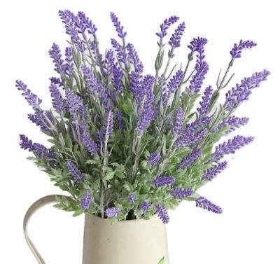 China Home& High Quality Home Garden Decoration Hot Selling Plastic 7 Groups Normal Size Artificial Plants Flower Lavender for sale