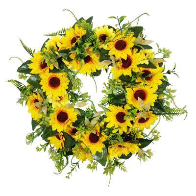 China Home& Garden Decoration Wholesale Hot Sale Amazon Bride Bouquet High Quality Artificial Flowers Sun Wreath Ring Flowers Vase Outdoor Home Decoration for sale