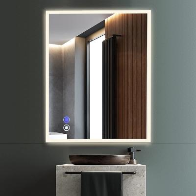 China Minimalist LED Bathroom Vanity Mirror Fogproof Wall Mounted Mirror With Light Dimmable Makeup Mirror for sale