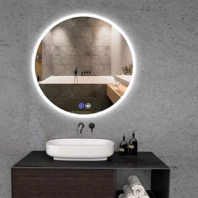 China Bathroom Mirror Minimalist Round Smart Mirror Wall Mounted Bathroom Wall Led Mirror Bathroom for sale