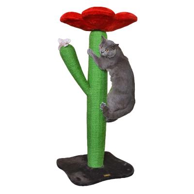 China Cactus Sisal Cat Climbing Frame Interactive Cat Tree Pet Viable Products Grinding Claw Cat Jumping Platform for sale