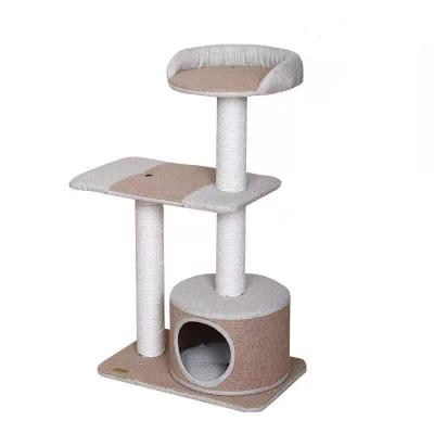 China Breathable Amazon Hot Selling Three Tier Cat Litter Frame One Frame Cat Climbing Frame Cat Tree Tower for sale