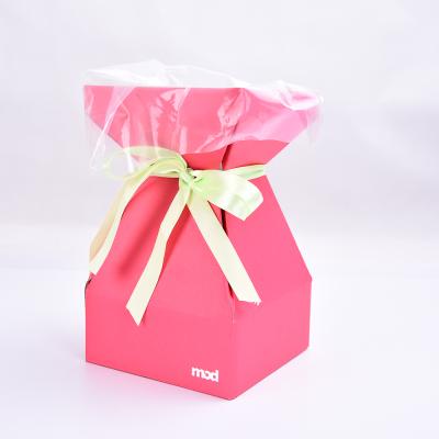 China Hot Selling Disposable Handmade Flower Packaging Basket Waterproof Paper Gift Box for sale