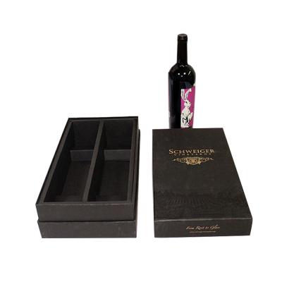 China Recycled Packaging Materials Wine Cardboard 2 Wine Bottle Carrier Corrugated Paper Box for sale