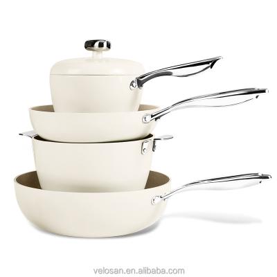 China Sustainable New Noodle Porridge Pots 1pcs Pan With Lid Kitchen Non Stick Cookware for sale