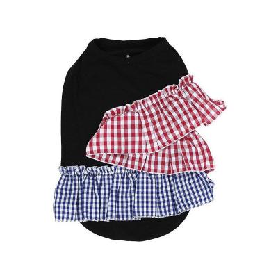 China Luxury Cat Skirt Pet Supplies Dog Plaid Raincoat Cat Clothes Summer Pet Clothes for sale