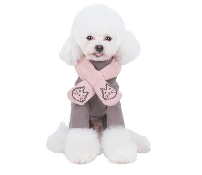 China Fashion Dogs Fashion Pet Wear Outdoor Warm Scarf Accessories Thick Cute Puppy Cat Pet Knitting Scarf for sale