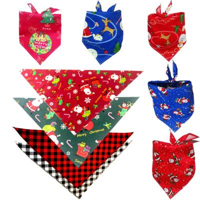 China Pet Saliva Towel Stocked Cat Fan Scarf Holiday Party Christmas Ornaments Cats Dogs Triangles Pet Supplies for sale