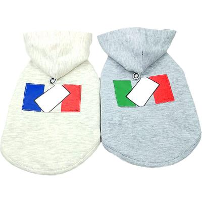 China Dog Sweater Cotton Hoodie Autumn Solid Color Stocked Hooded Pet Clothes Small Dog Teddy Dog Clothing Support Pattern Customization for sale