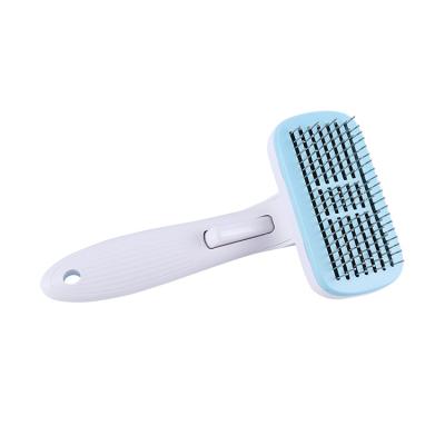 China Cheap Pet Products Stainless Steel Dog Cat Hair Grooming Deshedding Brush Stocked Promotional Comb for sale