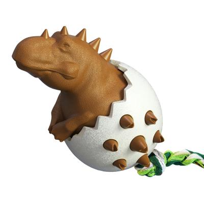 China Dinosaur Eggs Dog Toy Durable Environmental Protection Tooth Stick Pet Chew Molar Cleaning Toy for sale