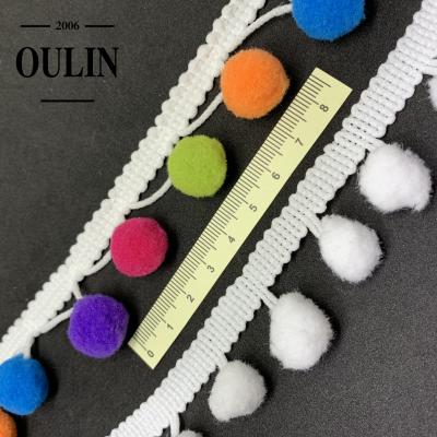 China Can Be Customized DIY Colored Ball Lace Polyester Tassel Wholesale Tassel Trim Decorative Tassel For Garment And Home Textile for sale