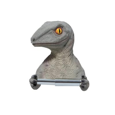 China Creative Modern Dinosaur Toilet Paper Holder Bathroom Storage Rack Toilet Paper Towel Racks Stretch Roll Barrel Tissue Punch Box for sale