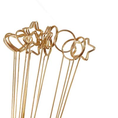 China 10pcs Gift Flower Florist Bouquet Cake Card Art Metal Blessing Card Holders Stick Wrapping Supplies for sale