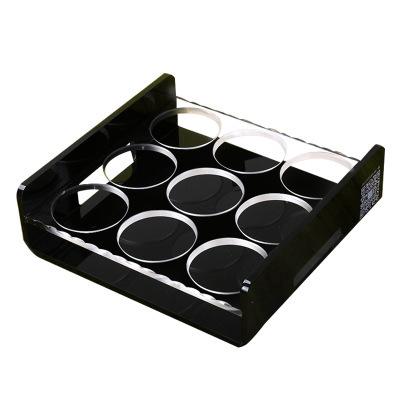 China Eco - Friendly Custom Black Printing Holographic Serving Tray Acrylic Stackable Trays With Handle for sale