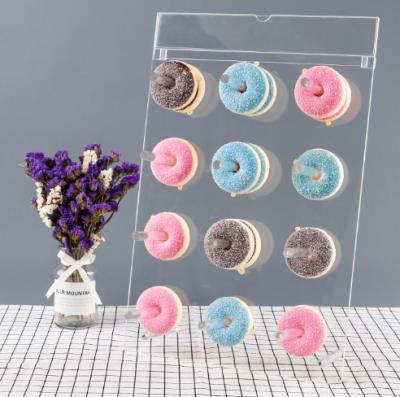 China Fashional Custom Acrylic Donut Wall Dessert Display Stand For Party for sale