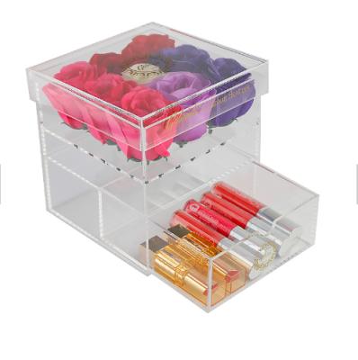 China Fashional Custom Luxury Mounted Transparent Acrylic Box Flower Box Display Storage Boxes for sale