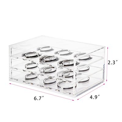 China Fashional Factory Supply Clear Eyelash Storage Box With Custom Logo Multilayer Acrylic Eyelash Box for sale