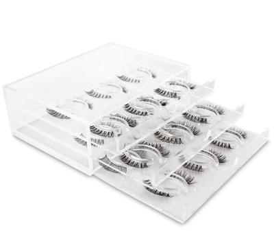 China Fashional Clear Custom Clear Eyelash Storage Box With Logo Acrylic Eyelash Box for sale