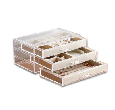 China Wholesale Morden 3 Layers Acrylic Jewelry Box for sale