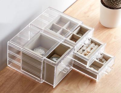 China 2021 Fashional Amazon Hot Seller Clear Acrylic Jewelry Box for sale