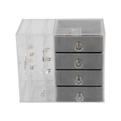 China Fashional Boutique Acrylic Forms for Jewelery Earring Watch Display Stand with 4 Drawers for sale