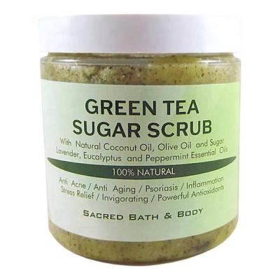 China Organic Exfoliator Moisturizing Tea Tree Oil Face And Body Green Tea Scrub for sale