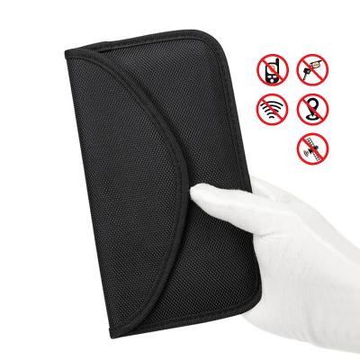 China Durable 100% Faraday Anti-Spy Bag For Mobile Phone GPS RFID Car Key RFID Flag Blocking Bag Protect Faraday Pocket Wallet Phone Case for sale