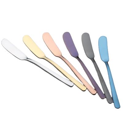 China 6 Colors Sustainable Stainless Steel Kitchen Tableware Butter Dessert Knife for sale