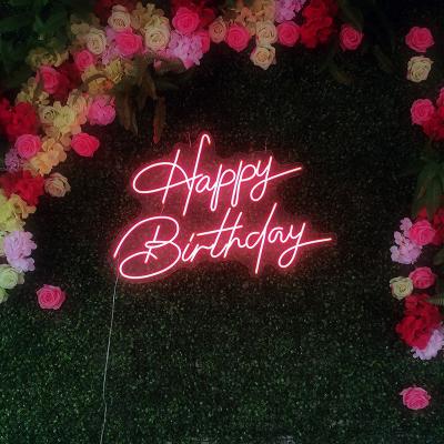 China Residential Hot selling wall-mounted happy birthday led neon sign custom party decorations rgb light for sale