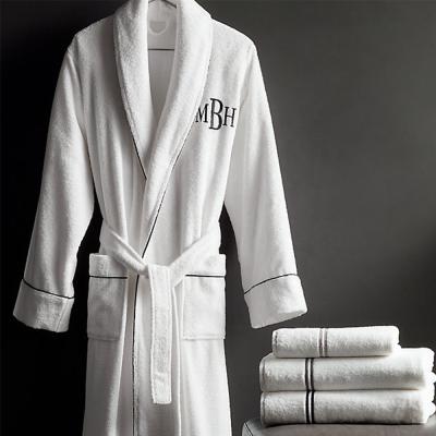 China Luxurious QUICK DRY Mens Terry Robe Comfy Hotel Spa Cotton Shawl Collar Bathrobe for sale