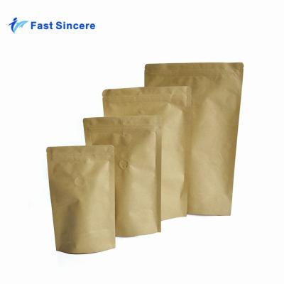 China Good Barier Kraft Paper Coffee Packaging Bags With One Way Valve for sale