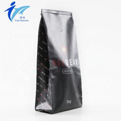 China Custom Barrier Coffee Bags With One Way Degassing Valve Stand Up Pouch Reclosable Zipper On Top for sale