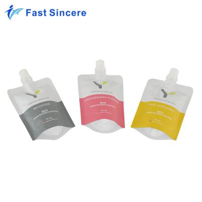 China Food Grade Material Recyclable Drink Pouch Colored Spout With Spout Packaging for sale