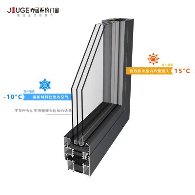 China 80 thermal break system aluminum windows for sale