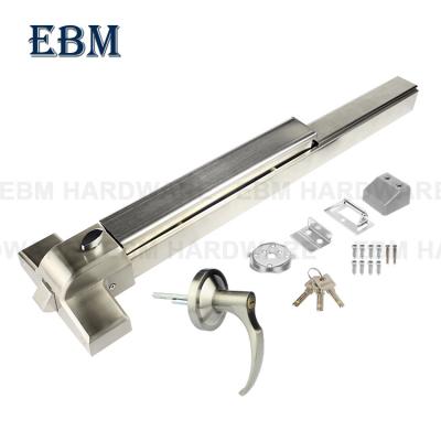 China SUS 304 Stainless Steel Panic Exit Bar Device Escape Door Lock Push Panic Bar Lock Set with Handle for Fire Door for sale