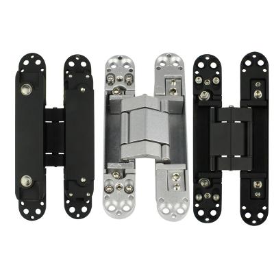 China 180 Degree Hinge Heavy Duty Black France 3D Zinc Alloy Adjustable Concealed Concealed Wooden Door Hinges 80 Kg Adjustable Hinges for sale