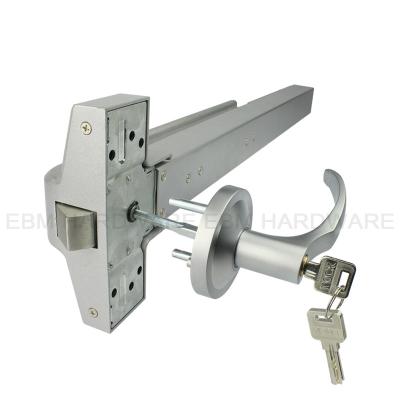 China Wooden Doors Panic Bar Lever Handle Lock with 3 Keys for Fire Door Exterior Door Lock Balance Zinc Alloy Lever Handle for sale