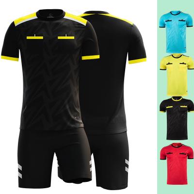 China Sets High Quality 2022 Quick-drying Sports Jerseys Referee Uniforms Men's Adult Youth Football Uniforms Soccer Referee Jersey Set for sale