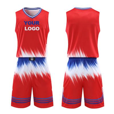 China Anti-Bacterial High Quality Basketball Set For Adults Youth Kids Basketball Shirts And Shorts Uniform Set with Custom Logo for sale