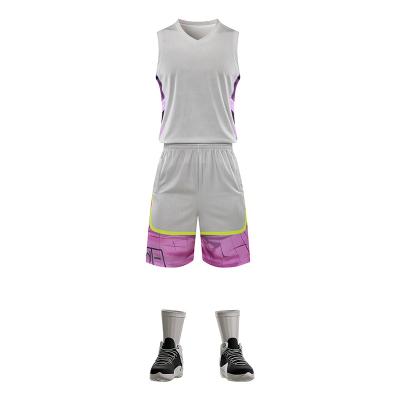 China Anti-Bacterial Best Selling Reservable Sublimation Printed Custom Basketball Jersey for sale