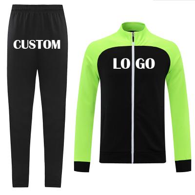 China Breathable Custom Logo New Football Uniforms Kits Higher Quality Men Soccer Training Jersey Sets Sports Long Sleeve Jacket Tracksuit for sale