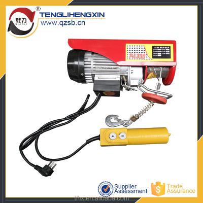 China Mini Construction Hoist Building Hardware 220v PA 250 125kgs Wire Rope Hoist Electric Wire Rope Hoist for sale